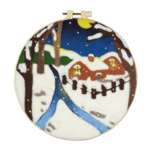 Punch-Stickerei DIY-Projekte Durchmesser 20 cm Punch-Bastelarbeiten für Anfänger Zubehör Schnee für Weihnachten Schreibtisch Zuhause Wand Holzhaus