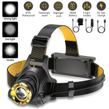 Uclet Stirnlampe, wiederaufladbar, LED-Taschenlampe, Stirnlampe mit 3 Leuchtmodi, ideal für Camping, Wandern und Angeln
