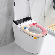14,57 x 16,93 Zoll (ca. 37 x 43 cm) großer, warmer, waschbarer und dicker Toilettensitzbezug aus Plüsch mit Griff und Reißverschluss, universell
