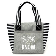 Bolsa térmica fofa para almoço, ideal para mulheres - Estampa motivacional "Fique quieta e saiba" - Ótimo presente para enfermeiras, professoras,