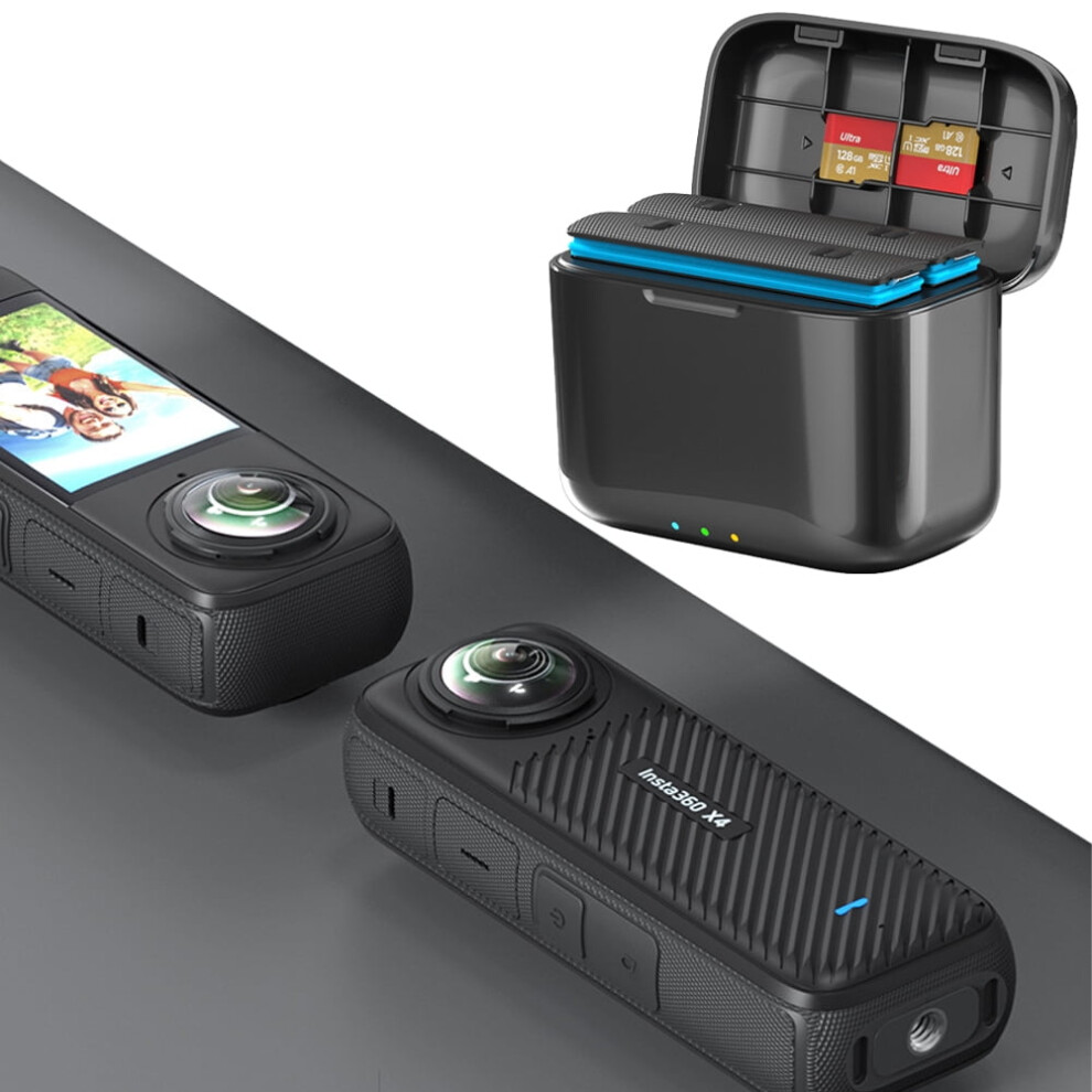 Jixopn Dual Battery Fast Charge Hub Charging Case For Insta360 X4 Sports Camera Battery 9191629669783