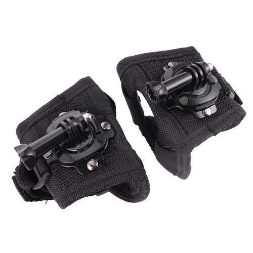 2 pezzi Supporto da polso girevole a 360 gradi compatibile con GoPro, colore nero 2