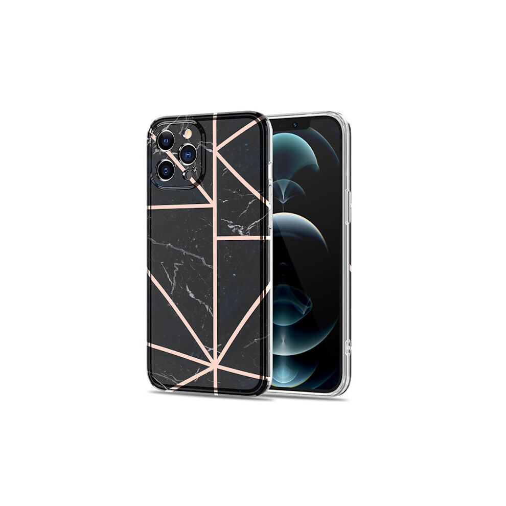 Boom - Grid Compatible With Iphone 12 Pro Max Case - Marble Black 9191629671090