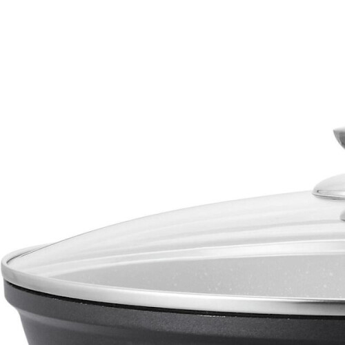 Versatile Wok Pan: Non-stick Marble, All Heat Sources Black 2