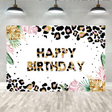 Décor de fond personnalisé « Joyeux anniversaire » sur le thème de la jungle, décoration pour fête d'anniversaire « Un ou deux »