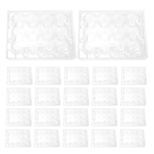 60Pcs Quail Egg Cartons: 12 Grids Stackable Clear Plastic Storage Box