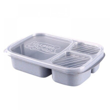 3-Fächer-Lunchbox mit Deckeln – Bento-Behälter, mikrowellen- und spülmaschinengeeignet, leicht zu verstauen – 1 Stück