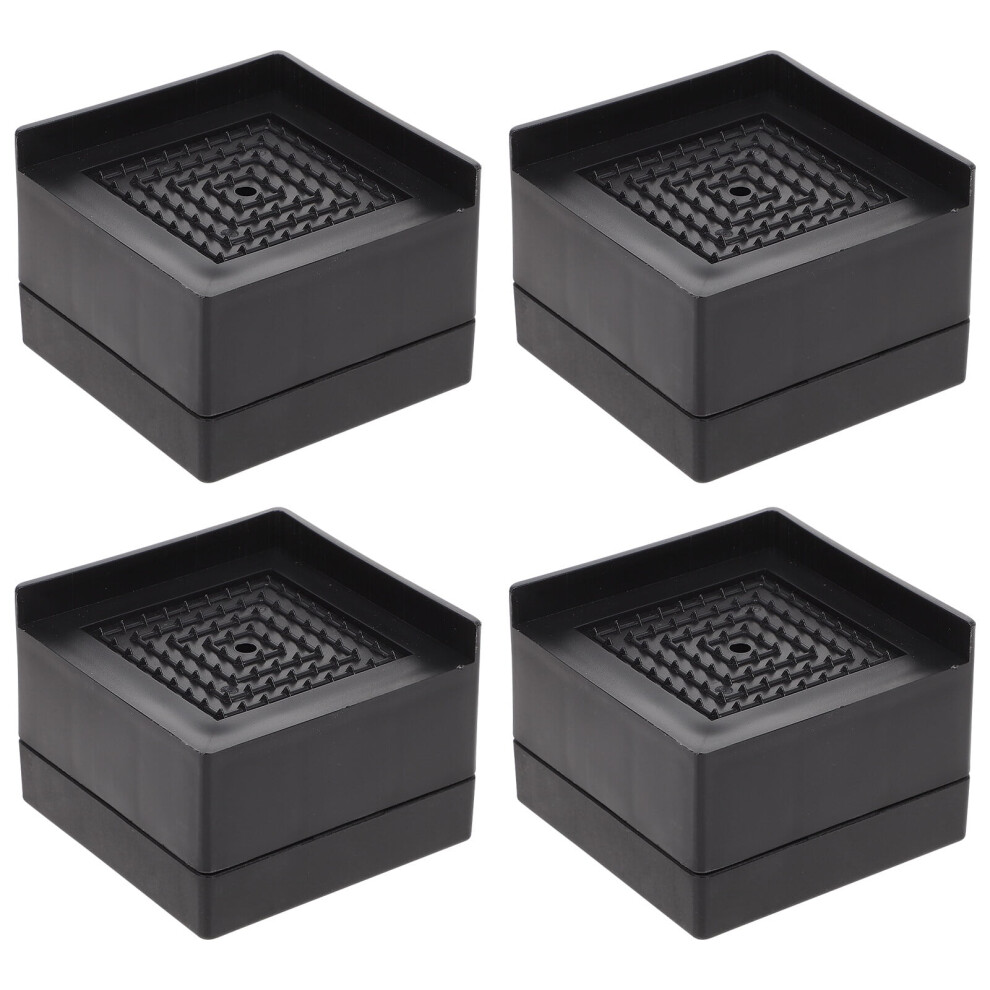4Pcs Rubber Bed Feet Furniture Risers Heavy Duty Rubber Bed Elevators Sofa Feet (Black) 9173940061149
