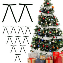 Cailmei 12-teiliges Samt-Weihnachtsbaum-Schleifen-Dekorationsset, grün, Einheitsgröße