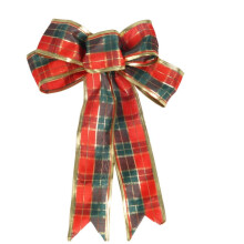 Set van 5 kerststrikken voor buitendecoratie, grote kerstboomstrik van 25 x 19 cm, fluwelen kransstrik voor kerstdecoratie aan huis en voordeur.