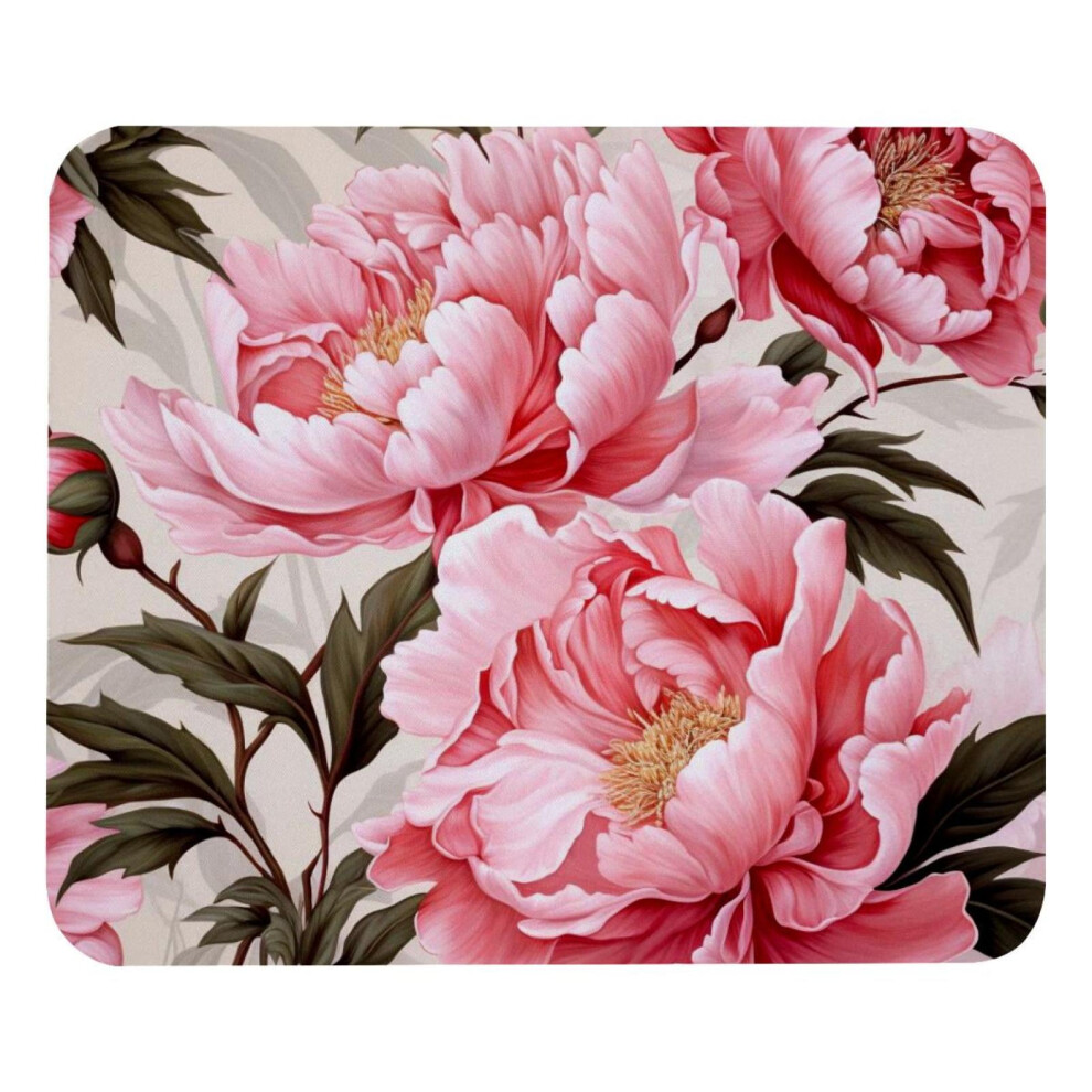Peony Mouse Pad 8.3'' X 9.8'' With Non-Slip Rubber Base, Compatible With Laptop, Writing & Gaming Pink 9173940063082