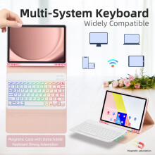 Conjunto de teclado, com tablet A9 Plus, tablet que se transforma em laptop e laptop com conjunto de tablet.