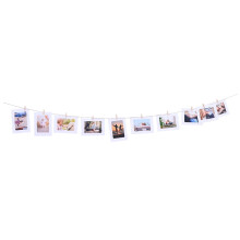 10 stuks 7 inch papieren fotolijstjes, retro kraft fotolijstjes, ophangdecoratie met touwtje en klemmen (wit)