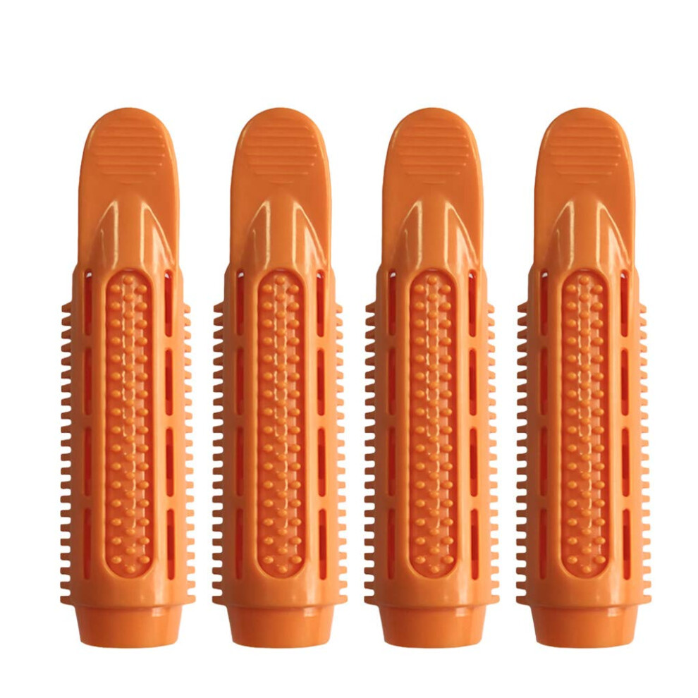 Orange Hair Root Clip Volumizing Curler Self Grip Rollers For Visible Root Lift 4Pcs Multicolor