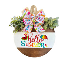 Décorations de porte en bois DGOO pour l'été, décorations de fête à la maison, cintres en bois