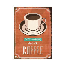 Café Kafé Plåtskylt Italiensk Koffein Vintage Metallplakett Kök Bar Restaurang Väggdekor Retro Posters Järnmålning