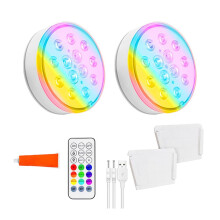 Projecteurs sous-marins rechargeables UOYOTT avec télécommande/minuterie, éclairage LED RGB submersible pour piscine, bassin, spa, compatibles