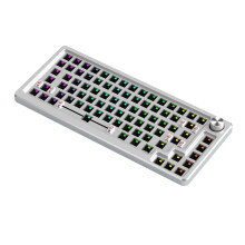 83Keys hliníková mechanická klávesnica, káblová RGB, výmena za tepla, zákazková kovová multifunkčná herná klávesnica, strieborná