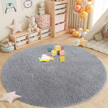 Covor Haperlare Fuzzy Shaggy, rotund, pufos, de lux, pentru interior, pentru dormitor, sufragerie, gri, 3' x 3'