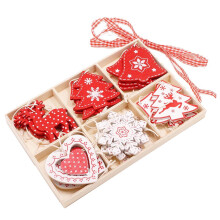 Poaug Hangs Ausverkauf: DIY-Weihnachtsdeko für Zuhause, Anhänger aus Holzkugeln, Familiendeko-Design, Rot – im Angebot