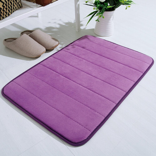 Χαλιά Μπάνιου RBCKVXZ 47"x24" Μωβ - Πατάκι Μπάνιου Memory Foam Αντιολισθητικό, Απορροφητικό,