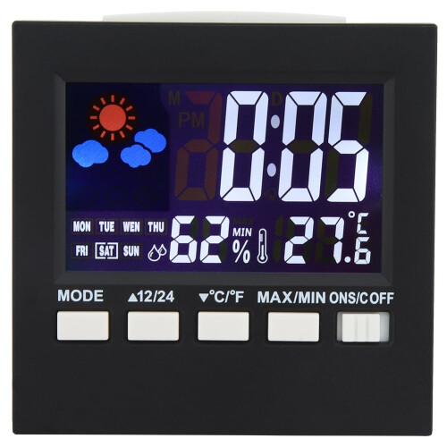 Dekaim Digital Alarm Clock, Multi-purpose Sound Control Backlight Digital Alarm Clock Thermometer Hygrometer