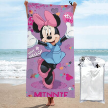 Minnie Mouse badhanddoek, sneldrogende microvezel strandhanddoek 80 x 160 cm, zandbestendig voor volwassenen en kinderen, onmisbaar cadeau voor op