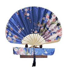 Ventilador - Formato de concha ondulada com estojo - Azul Royal Azul Escuro