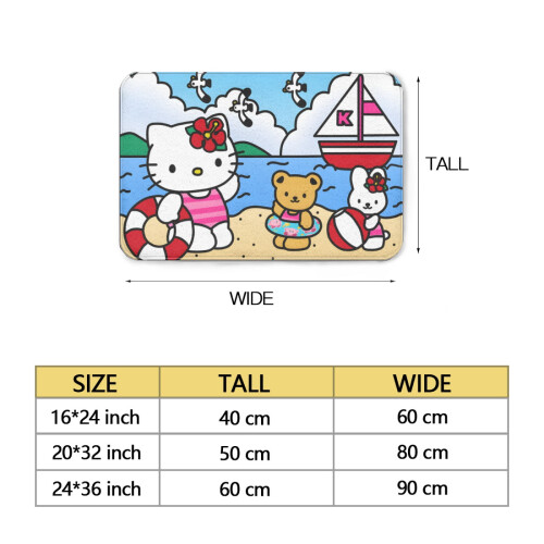 Χαριτωμένο χαλάκι μπάνιου Hello Kitty 16x24 ίντσες, αντιολισθητικό πλενόμενο χαλάκι 2