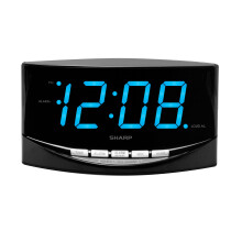 Kompatibel mit Sharp Digitalwecker Jumbo2” Hellblaue LED-Anzeige Hohes Display Hohe/Niedrige Alarmlautstärke