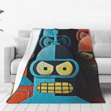 Roztomilá anime deka Futurama, super měkká, lehká a pohodlná flanelová, kompatibilní se všemi ročními obdobími, 80"X60", dárky pro dívky