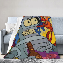 Futurama-Hoteldecke, Anime-Decke für Bett und Sofa, ultraweiche Fleecedecke für Schlaf- und Wohnzimmer, 152 x 127 cm