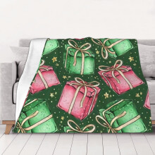 Merry Christmas Fleece Blanket Super Soft Cozy Throw Blanket, For Man Woman Old People & Kids Bedding Features - Super Soft80"X60"