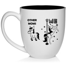 Mom Superstar Unicorn Αστεία Κεραμική Κούπα Καφέ για Μητέρα - Δώρο για Εκείνην (Λευκό 16oz)