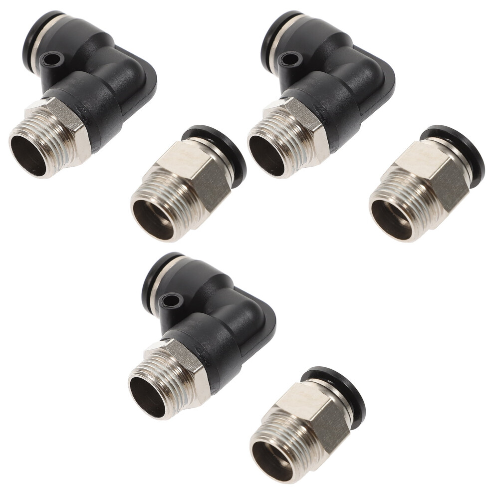 Threaded Straight Connector 6 Pcs Tube Reducer Fitting Quick Release Fittings Push-To-Connect Nylon Brass 9448196096703