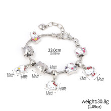Braccialetto fai da te staccabile di alta qualità con simpatico gatto Hello Kitty dei cartoni animati Sanrio, un regalo perfetto.