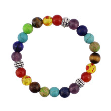 ZHENYANGli fargerike Buddha-perler vulkansk stein naturstein rav energiarmbånd for kvinner