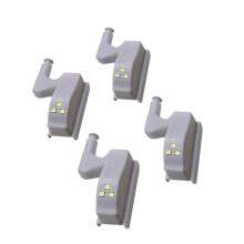 Conjunto de 4 luzes LED articuladas para armários, iluminação noturna para closets e guarda-roupas.