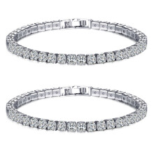 2X Zirconia1Row Tenniskjede Armbånd Herre- og Damesmykker Messing/Kobbermateriale Lås Armbåndsmykker
