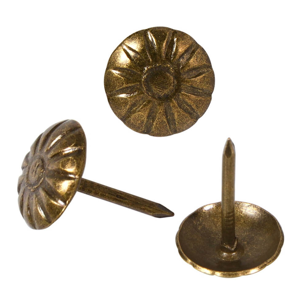 100Pcs Decorative Thumbtacks Mum Decorative Thumbtacks Retro Sofa Furniture Thumbtacks For Home (Brass Color) 9004841142395