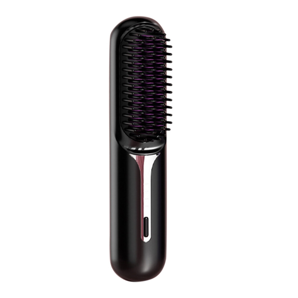 HKUKY Hair Straightener, Portable Negative Ion Cordless Hair Straightener, Straighten Curly Hair, 3-speed Adjustable Temperature Heated Hair Brush