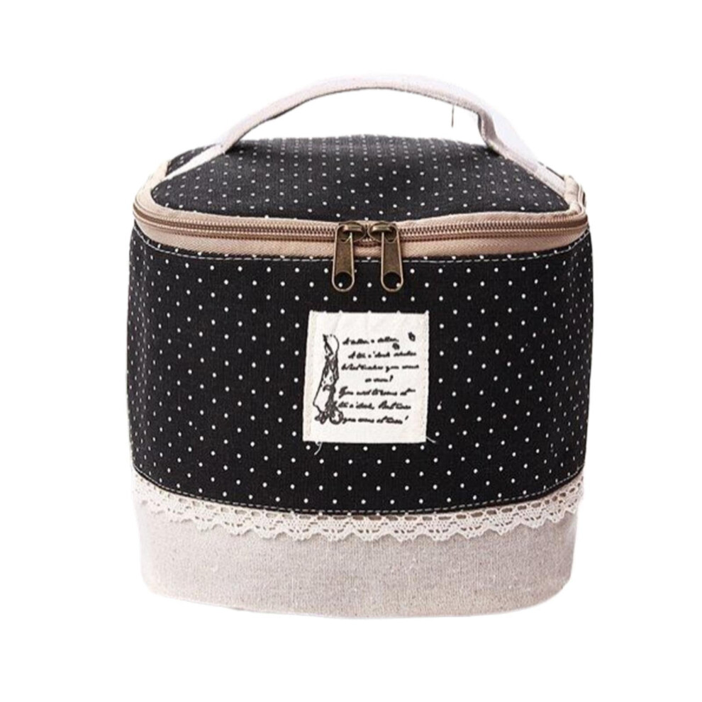 Black Xiuh Multi-Color Makeup Storage Bag, Compatible With Travel & Home Use, Cosmetic Pouch, Toiletry Organizer Carry Tote (Black)
