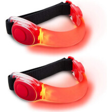Red LED Bracelets, 2-Pack LED Flashing Elastic Bands for Adults One