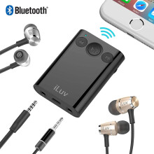 (i111BT) 2-Way Bluetooth Stereo Audio Receiver with Splitter Adapter; Features Dual Volume & Mute Control,