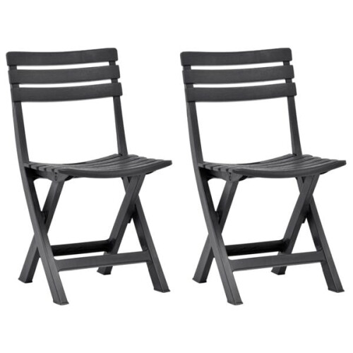 vidaXL Folding Garden Chairs 2 pcs Plastic Anthracite Anthracite