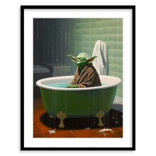 ASPORIC Star Wars Badezimmer-Kunstdruck - Ästhetisches Vintage-Poster mit Darth Vader, Stormtrooper und Yoda (25 x 20 cm, ungerahmt)