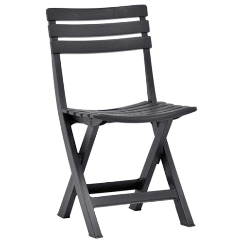 vidaXL Folding Garden Chairs 2 pcs Plastic Anthracite Anthracite 1