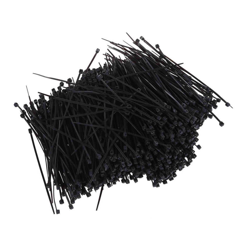 1000 Pcs Nylon Cable Zip Tie Fasten Wrap 95Mm X 2Mm Black 9340258062100