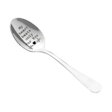 Ik hou van jou cadeaus, huwelijksgeschenken, Valentijnsdag, roestvrijstalen lepel met lange steel, besteklepel, gepersonaliseerd cadeau.