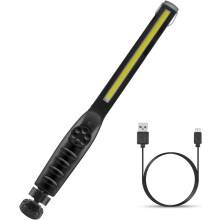 Lâmpada de inspeção LED LINLIN, 800LM, 2200mAh, recarregável via USB, com ímã. Lanterna portátil e fina para reparos automotivos, oficinas